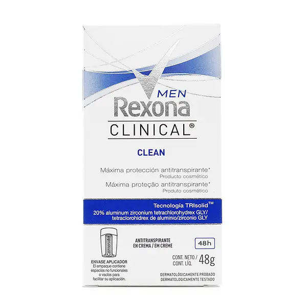 Desodorante .Rexona Clin Cremaa Clean Men 48 Gr H