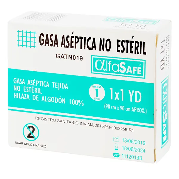 Gasa Alfa Aseptica 1X1