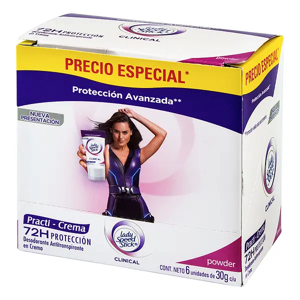Desodorante .Lady S.S.Clin.Pr.Crema 30Gr 6Und