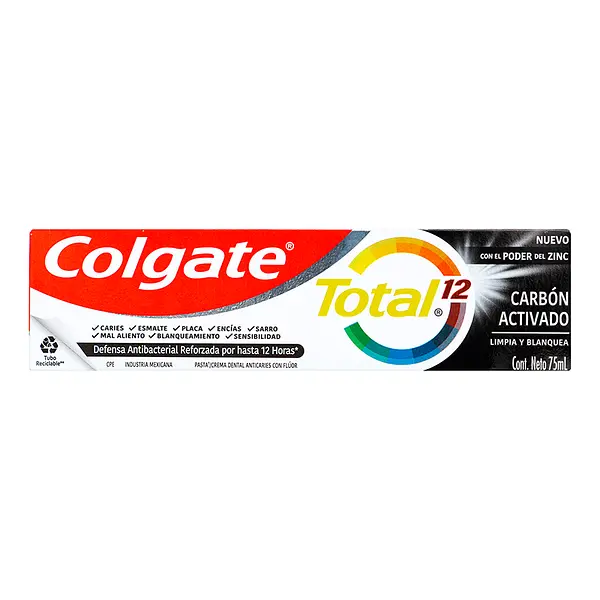 Crema Colgate Total 12 Carb.Activado 75 Ml