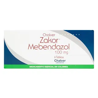 Zakor Mebendazol 100 mg 6 tabletas