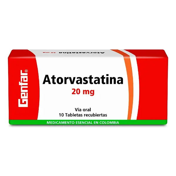 Atorvastatina 20 mg 10 tabletas GF