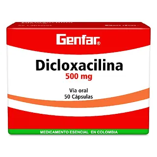 Dicloxacilina 500 mg 50 cápsulas GF
