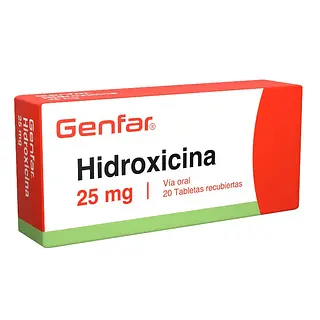 Hidroxicina 25 mg 20 tabletas GF