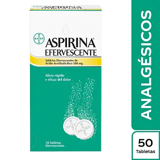 Aspirina efervescente 500 mg 50 tabletas