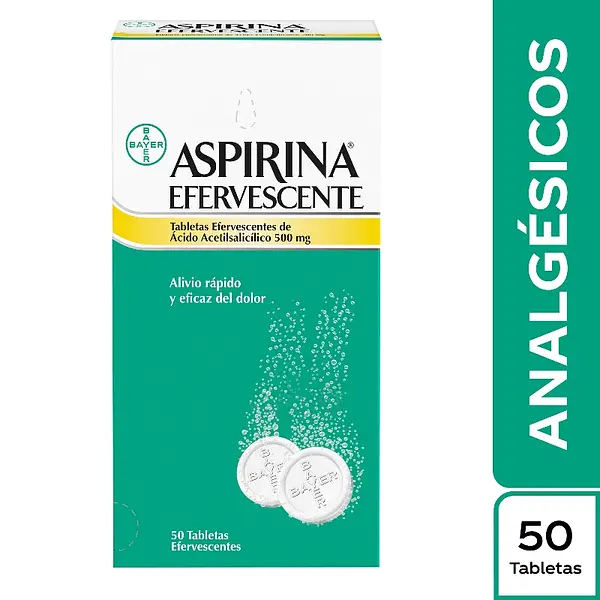 Aspirina efervescente 500 mg 50 tabletas
