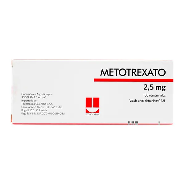 Metotrexato 2.5 mg 100 tabletas