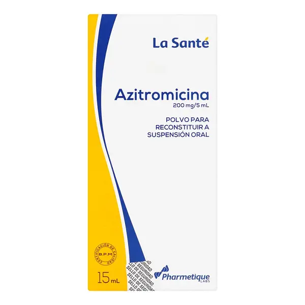 Azitromicina 200 mg Suspensión 15 ml LS