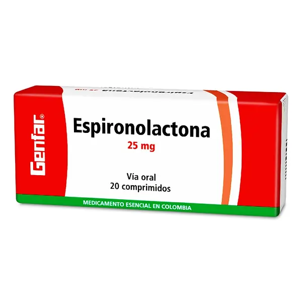 Espironolactona 25 mg 20 tabletas GF