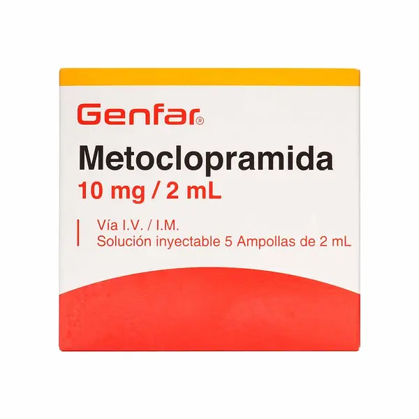 Metoclopramida 10 mg/2 ml 5 ampollas GF