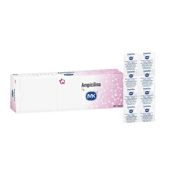 Ampicilina 1 g 100 tabletas MK