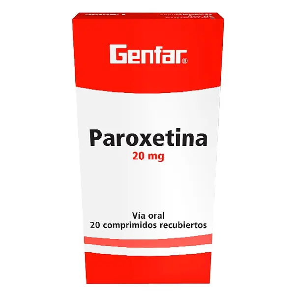 Paroxetina 20 mg 20 tabletas GF