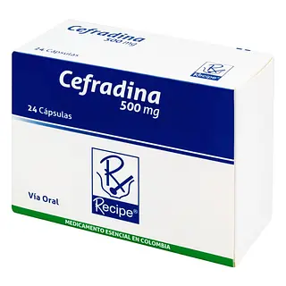 Cefradina 500 mg 24 cápsulas