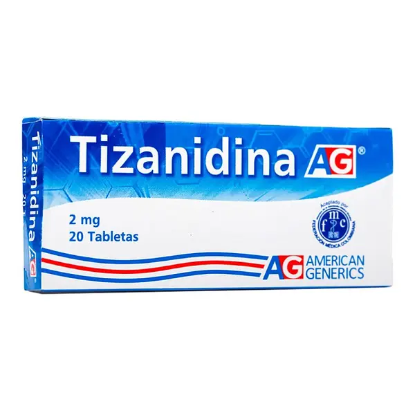 Tizanidina 2 mg 20 tabletas AG