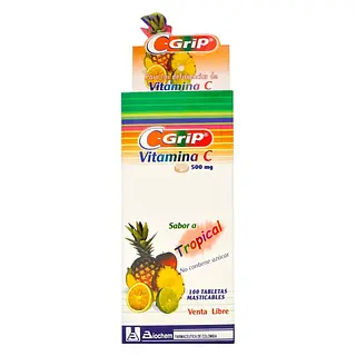 C Grip Vitamina C Tropical 100 tabletas