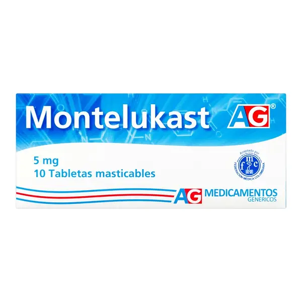 Montelukast 5 mg 10 tabletas