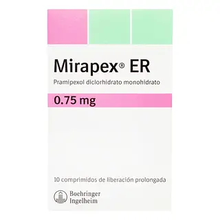 Mirapex ER 0.75 mg 10 tabletas