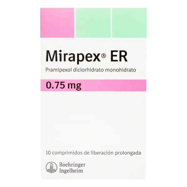 Mirapex ER 0.75 mg 10 tabletas