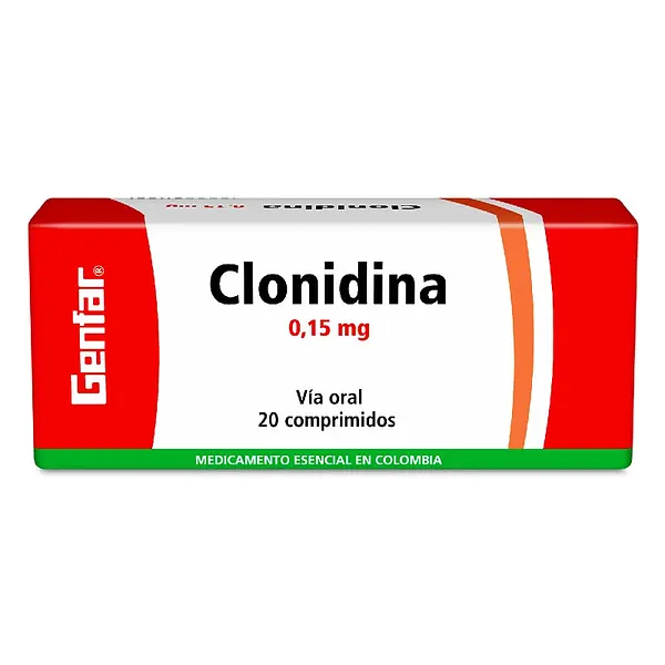 Clonidina 0.15 mg 20 tabletas GF