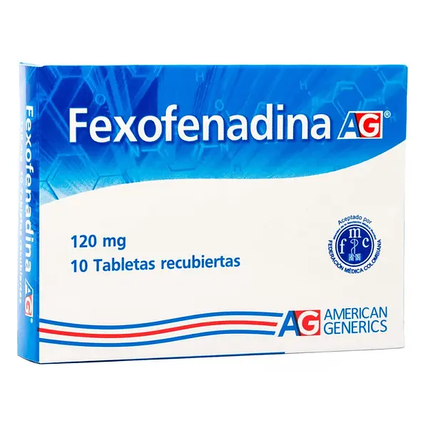 Fexofenadina 120 mg 10 tabletas AG