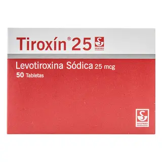 Tiroxin 25 mg 50 tabletas