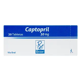 Captopril 50 mg 30 tabletas RC