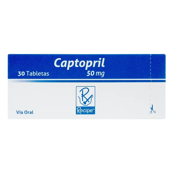 Captopril 50 mg 30 tabletas RC
