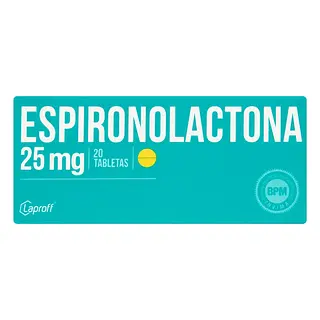 Espironolactona 25 mg 20 tabletas LP