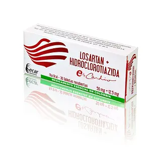 Losartán 50 mg 30 tabletas EC