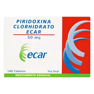 Piridoxina Clorhidrato 50 mg 100 tabletas EC
