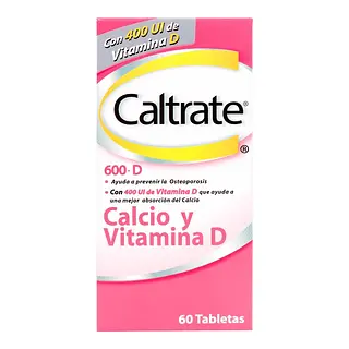 Caltrate D 600 mg + 400 UI 60 tabletas