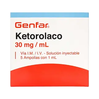 Ketorolaco inyectable 30 mg/ml 5 ampollas GF