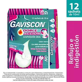 Gaviscon Doble Acción Suspensión 10 Ml X12