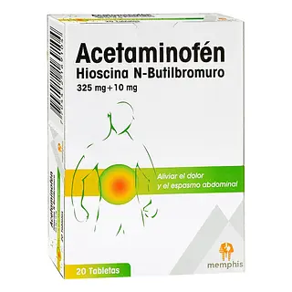 Acetaminofén + Hioscina 20 tabletas MP