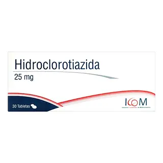 Hidroclorotiazida 25 mg 30 tabletas Icom