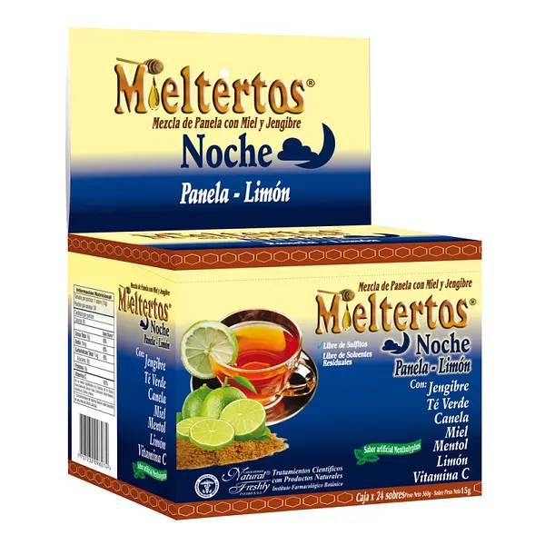 Mieltertos Gripa Noche Panela Limón 24 sobres