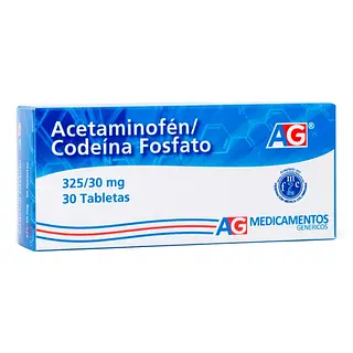 Acetaminofén/Codeína 325/30 mg 30 tabletas AG