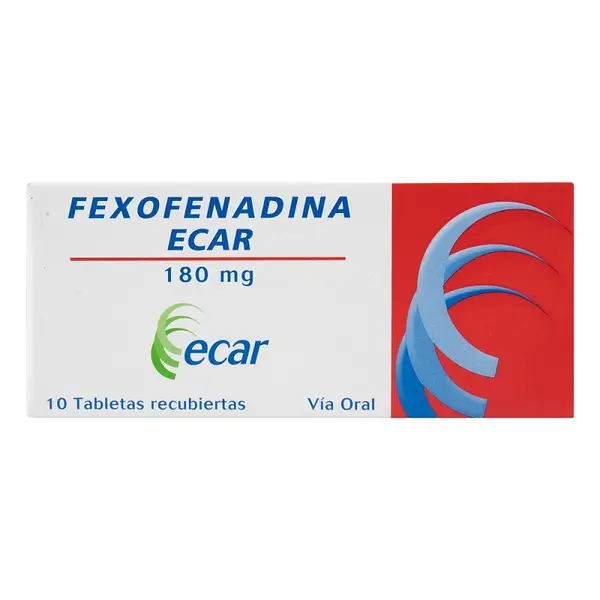 Fexofenadina 180 mg 10 tabletas Ecar