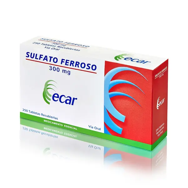 Sulfato Ferroso 300 mg 250 tabletas EC