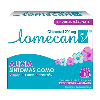 Lomecan Clotrimazol 200 mg 3 óvulos vaginales