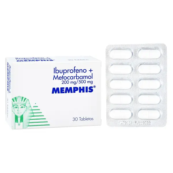 Ibuprof 200 mg + Metocarbamol 500 mg 30 tabletas MP
