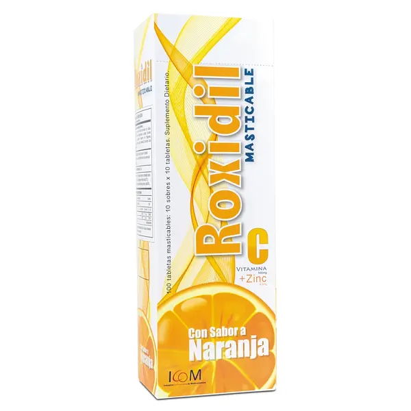 Roxidil Vitamina C + Zinc Naranja 100 tabletas