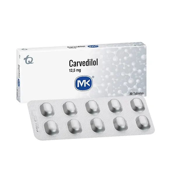 Carvedilol 12.5 mg 30 tabletas MK