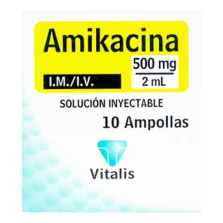 Amikacina 500 mg/2 ml 10 ampollas VT