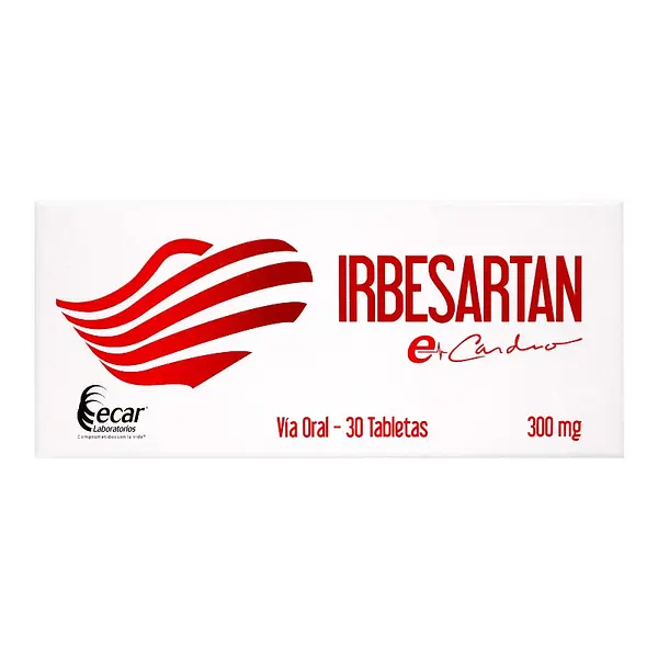 Irbesartán 300 mg 30 tabletas Ecar