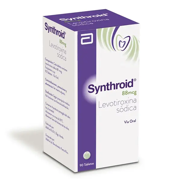 Synthroid 88 mcg 90 tabletas