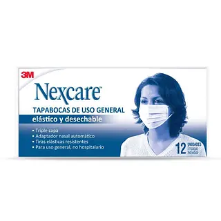 Tapabocas Nexcare Uso General 12 unidades