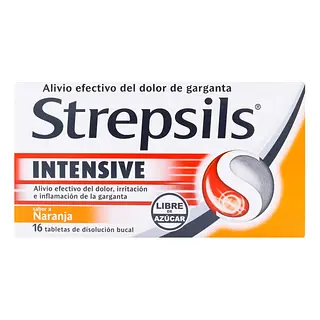 Strepsils Intensivo Naranja sin azúcar 16 tabletas