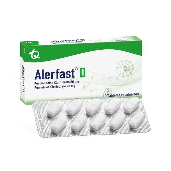 Alerfast D 60/25 mg 10 tabletas
