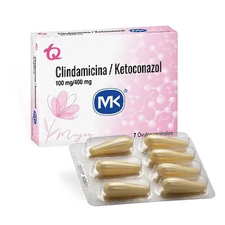 Clindamicina 100 mg + Ketoconazol 400 mg 7 óvulos MK